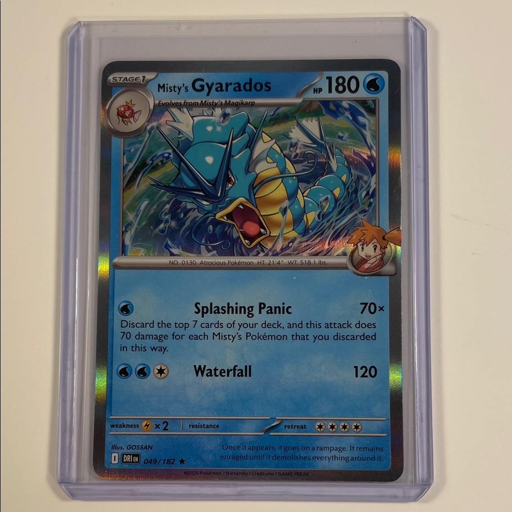 Pokemon Misty's Gyarados Blue Holo Trading Card